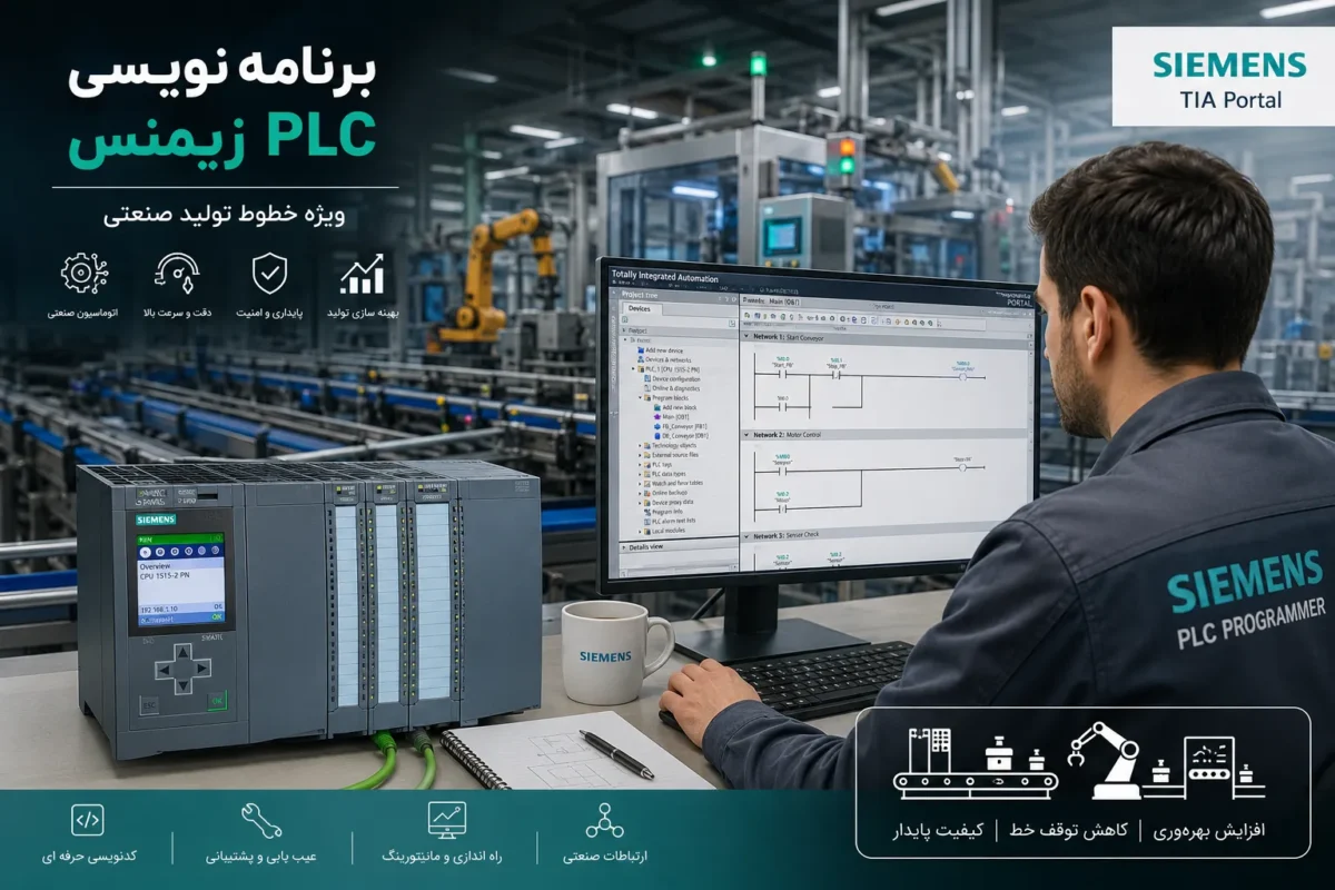 برنامه نویسی PLC زیمنس برای خطوط تولید